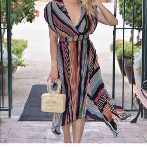 Saylor Lia Pleated Maxi Cocktail Dress